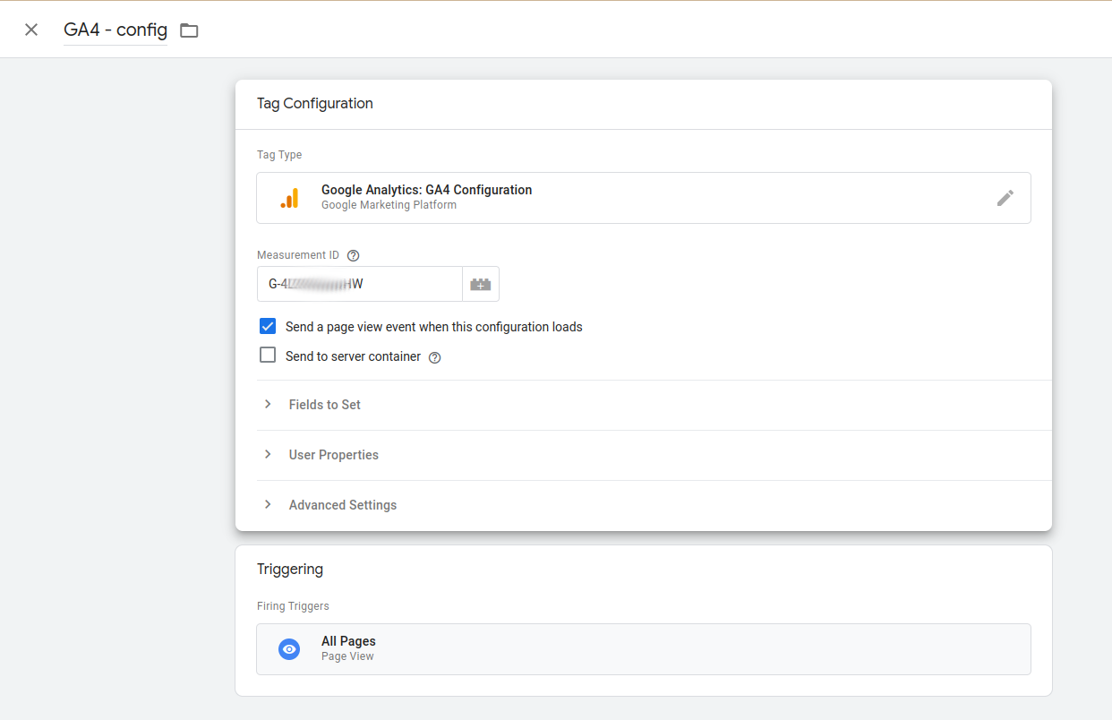 Google Analytics 4 configuration tag